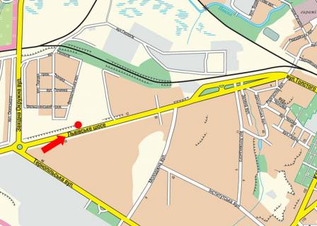 Билборд B в Хмельницком, 3x6  Львівське шосе, 55, навпроти, в центр схема