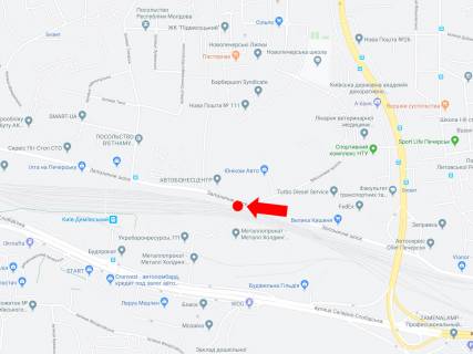 Білборд, Бігборд (Борд)  B у Києві, 3x6  Залізничне шосе - Військовий проїзд, ЖК "Новопечерські липки", в сторону бул. Дружби народів схема