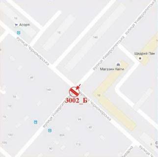 Билборд B в Херсоне Університетська вул. - Чорноморська вул. схема
