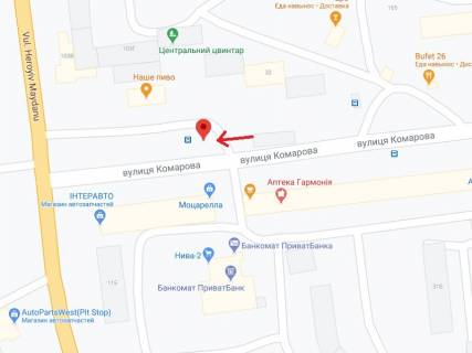 Скролер, Скрол A у Чернівцях Комарова вул., 32 - 300146 схема