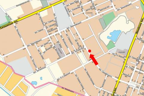 Білборд, Бігборд (Борд)   у Ужгороді, 3x6  Грушевського вул., біля відділення "Автолюкс", поруч із зупинкою "Магазин Океан" схема