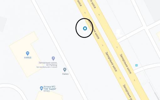 Білборд, Бігборд (Борд)  B у Дніпро (Дніпропетровськ) Запорізьке шосе, 42 схема