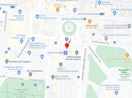 Скролер, Скрол A у Одесі Привокзальна пл., 2, ж/д вокзал, центральний вхід 3 - 402253 схема