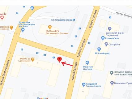 Бэклайт B в Днепр (Днепропетровск) Старомостовая пл., 1 - Пастера вул. схема