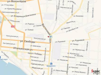Билборд A в Бердянске Восточный пр., 166, ТЦ "Амстор" схема