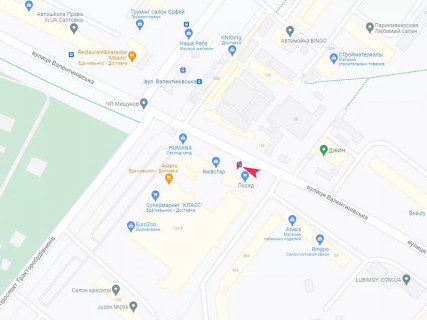 Ситилайт B в Харькове, 1.8x1.2  Валентинівська вул., 38б схема