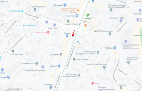 Нестандарт A в Днепр (Днепропетровск) Пр. Олександра Поля (Кірова), біля буд.22 схема