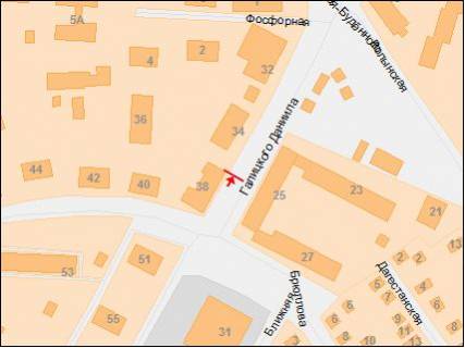 Білборд, Бігборд (Борд)  B у Дніпро (Дніпропетровськ), 6х3  вул.Данила Галицького, 38 схема