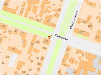 Билборд A в Днепр (Днепропетровск), 6х3  вул. В’ячеслава Чорновола (Юрія Савченка), 26 схема