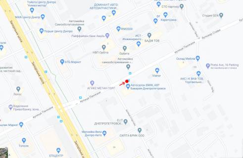 Нестандарт A в Днепр (Днепропетровск), 1,18х1,98  Вул.Панікахи, біля буд.5 схема