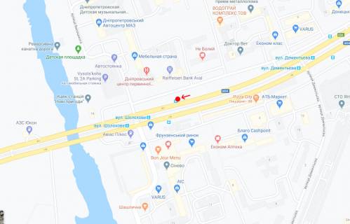 Нестандарт B в Днепр (Днепропетровск), 0,8х1,85  Донецьке шосе, біля буд.1Ж схема