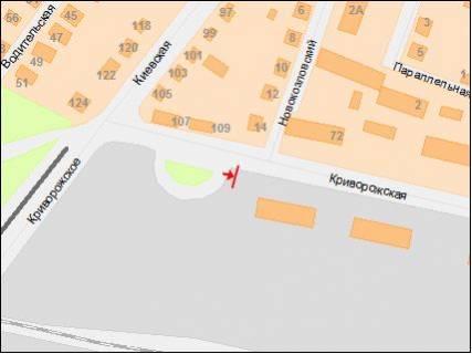 Билборд A в Днепр (Днепропетровск) вул.Криворізька, 109 схема