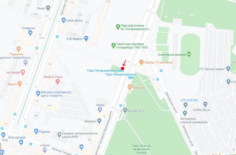 Нестандарт A в Днепр (Днепропетровск), 0,75х2,00 (перф)  Пр.Богдана Хмельницького, навпроти буд.29Г схема