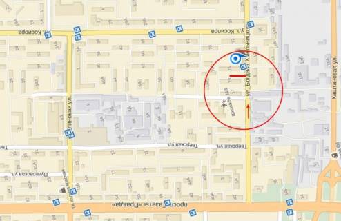 Билборд B в Днепр (Днепропетровск), 6х3  вул.Богдана Хмельницького, 21 схема