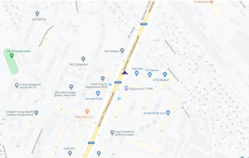 Бэклайт A в Днепр (Днепропетровск), 3,14х2,32  пр.Слобожанський, в районі буд. 1А схема