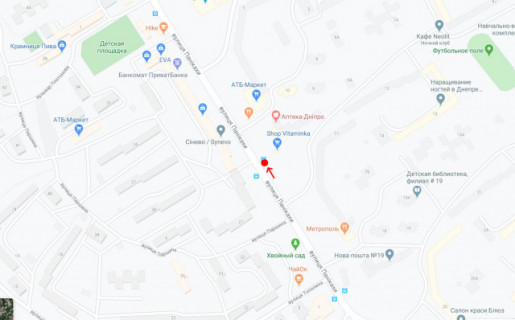 Нестандарт A в Днепр (Днепропетровск) Вул.Панікахи, біля буд.75 схема