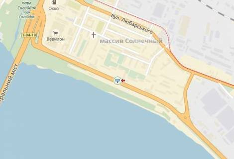 Билборд B в Днепр (Днепропетровск), 5,86х3  вул.Сонячна Набережна, 34, навпроти "АТБ" схема