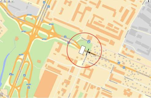 Билборд B в Днепр (Днепропетровск), 6х3  вул.Любарського (колишня Білостоцького), до центру (буд.№10) схема