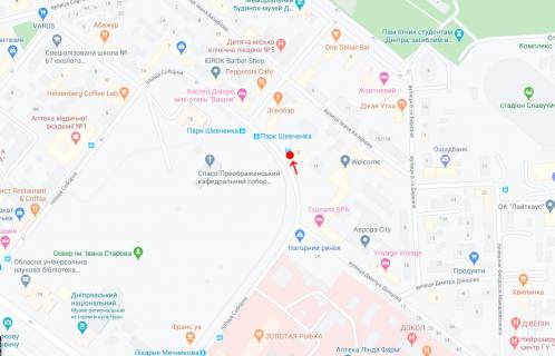 Нестандарт A в Днепр (Днепропетровск), 0,75х2,00 (перф)  Пл.Соборна, біля буд.10 схема