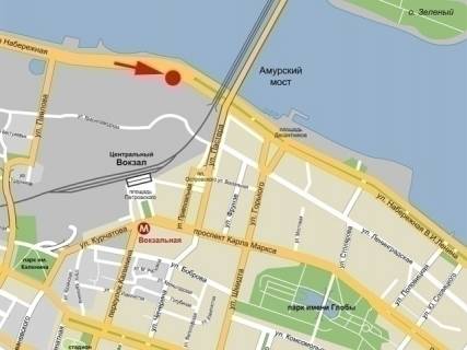 Білборд, Бігборд (Борд)  A у Дніпро (Дніпропетровськ), 6х3  вул.Набережна Заводська, Амурський міст, меблевий комбінат, в центр схема