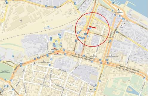 Билборд A в Днепр (Днепропетровск), 6х3  вул.Пастера – пл.Старомостова схема