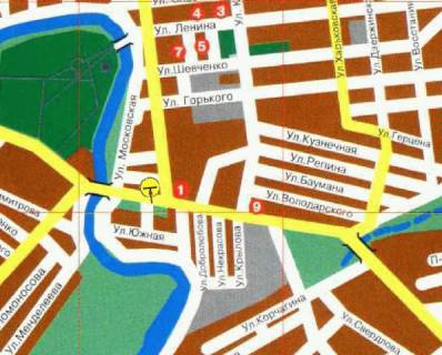 Билборд  в Павлограде вул. Полтавськая, 158, в центр схема