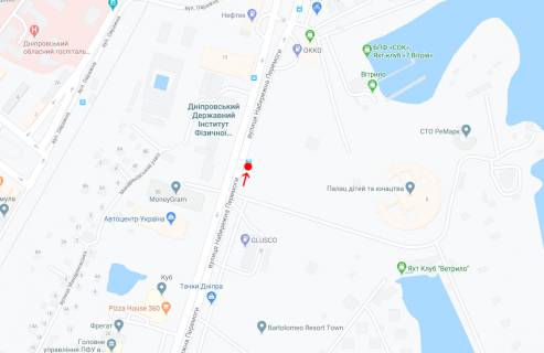 Нестандарт B в Днепр (Днепропетровск), 1,18х1,98  Вул.Набережна Перемоги, біля буд.5 схема