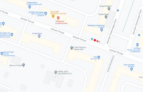 Нестандарт A в Днепр (Днепропетровск), 0,8х1,85  Вул.Титова, 8, біля пр.О.Поля схема