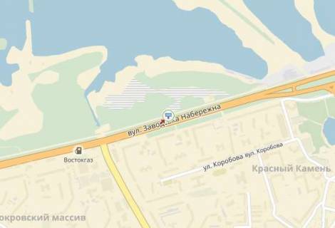 Билборд B в Днепр (Днепропетровск), 6х3  вул.Набережна Заводська, до центру, Червоний Камінь, Парус схема