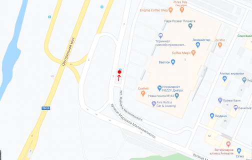 Нестандарт A у Дніпро (Дніпропетровськ), 1,18х1,98  Вул.Маршала Малиновського, біля буд.2 схема