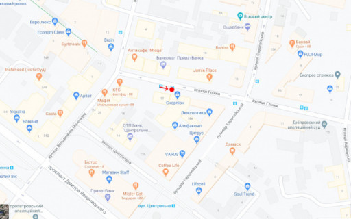 Нестандарт B у Дніпро (Дніпропетровськ) Вул.Глінки, біля буд.17 схема