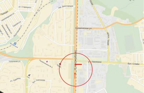 Билборд A в Днепр (Днепропетровск), 5,9х3  Запорізьке шосе – вул.Панікахи (за «Метро») схема