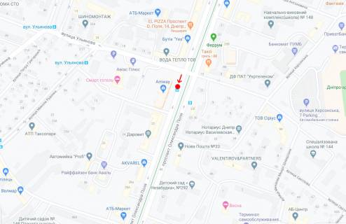 Нестандарт A у Дніпро (Дніпропетровськ), 0,8х1,85  Пр.Олександра Поля, біля буд.22 схема