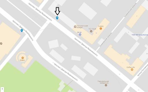 Ситилайт  в Днепр (Днепропетровск) пр. Д. Яворницького (К.Маркса), 76 Салон побутової техніки MIELE (Номер 3) схема