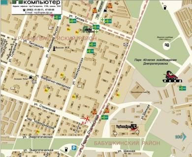 Билборд A в Днепр (Днепропетровск), 5,9х2,9  вул.Будівельників, 1 схема