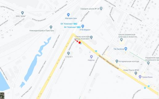 Нестандарт B в Днепр (Днепропетровск), 1,65х2,05 (баннер)  У районі пр.Мануйлівського, буд.2 схема