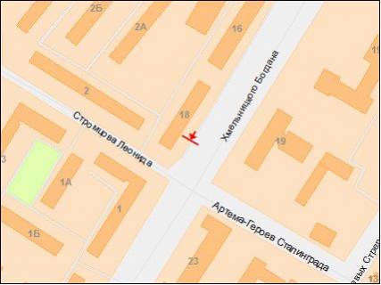 Призма  в Днепр (Днепропетровск) пр. Богдана Хмельницького (Героїв Сталінграда), 20 - вул.Олександра Щербакова (Стромцова, Вакуленчука) - 261523 схема