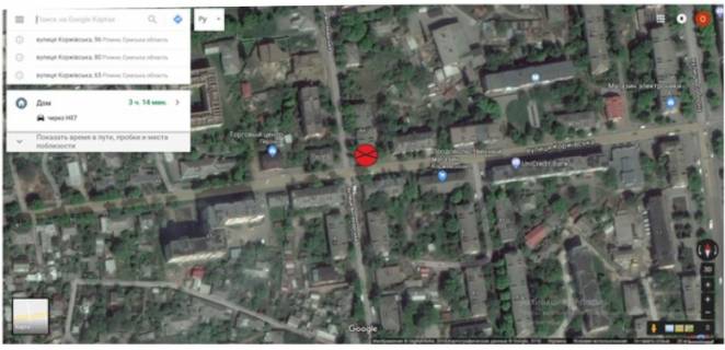 Білборд, Бігборд (Борд)  A у Ромнах, 3х6  Коржевская, 84 схема