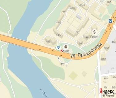 Билборд A в Сумах, 6x3  Прокоф'єва вул., напроти ресторану "Omlette" АЗС "ANP"(100 м.к АЗС "АМІС") схема