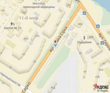 Билборд A в Сумах Сірко вул., 37  (напроти) (200 м. до АЗС "БРСМ Нафта") схема