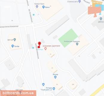 Білборд, Бігборд (Борд)  B у Рівному, 3х6  м. Рівне вул. Богоявленська (колишня Черняка), навпроти зупинки громадського транспорту (біля супермаркетів ”Фреш” , ”NOVUS” , "Torba") схема