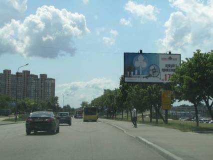 Билборд A в Киеве, 6x3  Оноре де Бальзака, навпроти буд. 12, біля Автостоянки схема