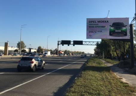 Видеоборд A у Києві, 6x3  Столичне шосе/Чапаєвське шосе (навпр. салону Мерседес, поруч. Домосфера) - 380355 схема