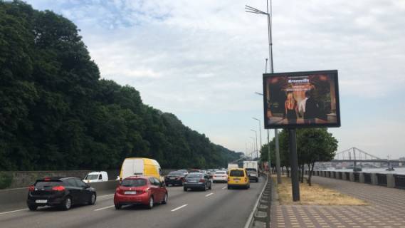 Видеоборд A в Киеве, 3.14x2.32  Набережне шоссе, (800 метрів до Паркового мосту, рух в напрямку Подолу) - 391177 схема