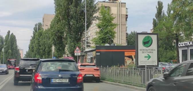 Ситилайт A в Киеве, 1.2x1.8  Русанівська набережна, 4 ( Супермаркет "Фуршет") схема