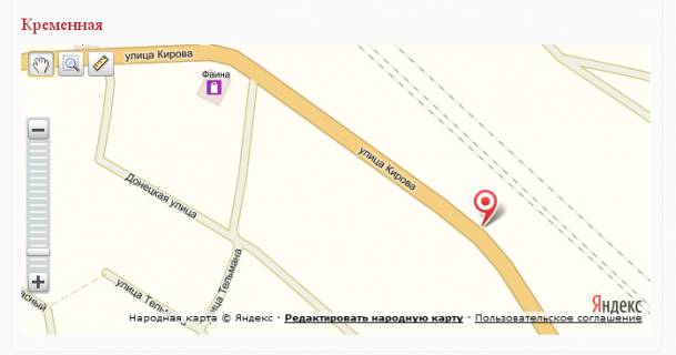Билборд A в Кременном, 3х6  вул.Східна, р-н залізничного вокзалу схема