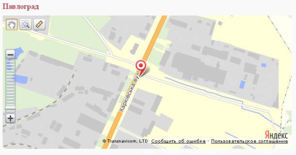 Билборд B в Павлограде, 3х6  вул.Харківська, 1 В схема