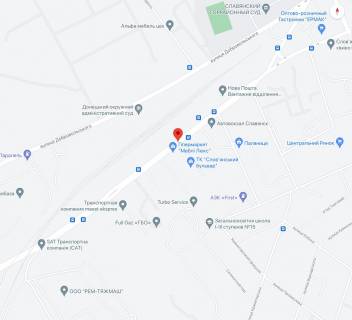 Білборд, Бігборд (Борд)  B у Слов'янську, 3х6  вул.Центральна (біля ринку "Слов'янський бульвар",розподільча смуга руху) схема