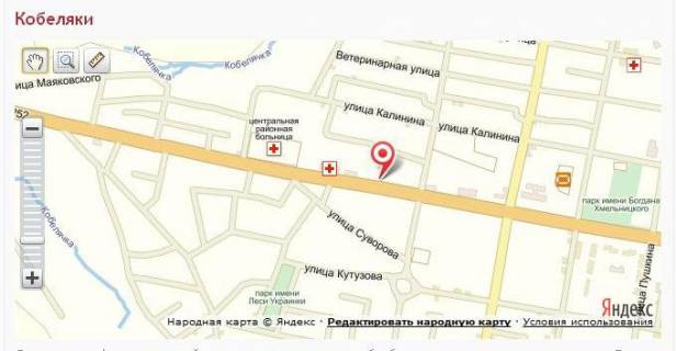 Билборд B в Кобеляках, 3х6  вул.Шевченка (біля будинку №52) схема