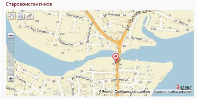 Билборд B в Староконстантинове, 3х6  вул. 1 Травня (біля р.Случ) схема